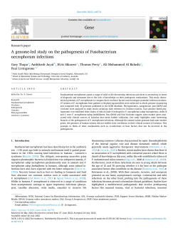 A genome-led study on the pathogenesis of Fusobacterium necrophorum infections
