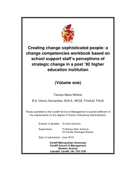 Creating change sophisticated people: a change competencies workbook based on school support staff's perceptions of strategic change in a post '92 higher education institution