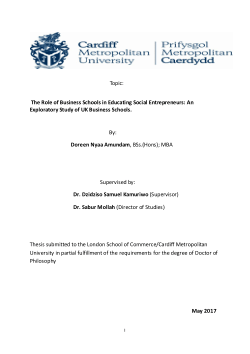 The role of business schools in educating social entrepreneurs: An exploratory study of UK business schools