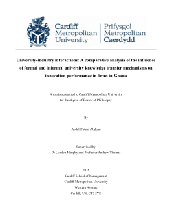University-industry interactions: A comparative analysis of the influence of formal and informal university knowledge transfer mechanisms on innovation performance in firms in Ghana