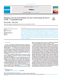 Belonging, trust and social isolation: the move on-line during the time of COVID–A longitudinal study