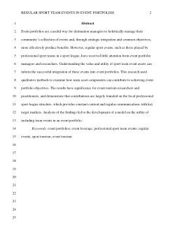 The Utility of Including Regular Sport Team Events in Event Portfolios