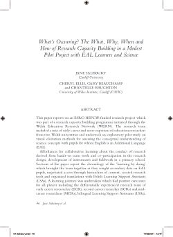 What's occurring? The what, why, when and how of research capacity building in a modest pilot project with EAL learners and science.