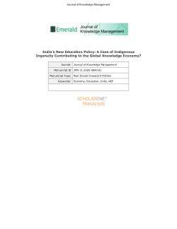 India’s New Education Policy: A Case of Indigenous Ingenuity Contributing to the Global Knowledge Economy?