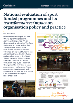 National evaluation of sport funded programmes and its transformative impact on organisation policy and practice/Gwerthusiad cenedlaethol oraglenni a ariennir gan chwaraeona'i effaith drawsnewidiol ar bolisi acymarfer y sefydliad