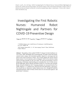 Investigating the First Robotic Nurses: Humanoid Robot Nightingale and Partners for COVID-19 Preventive Design