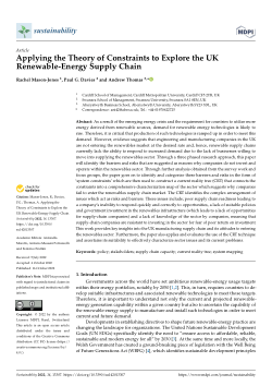 Applying the Theory of Constraints to Explore the UK Renewable-Energy Supply Chain