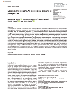 Learning to coach: An ecological dynamics perspective