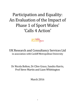 Participation and Equality: An Evaluation of the Impact of Phase 1 of Sport Wales’ ‘Calls 4 Action’