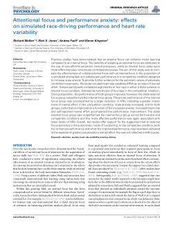 Attentional focus and performance anxiety: effects on simulated race-driving performance and heart rate variability
