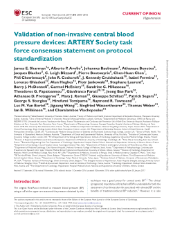 Validation of non-invasive central blood pressure devices: ARTERY Society task force consensus statement on protocol standardization.
