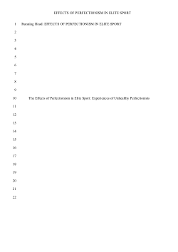 The effects of perfectionism in elite sport: Experiences of unhealthy perfectionists