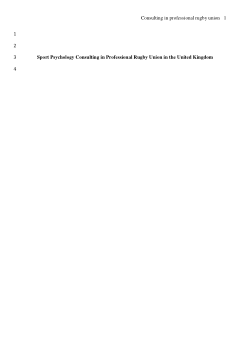 Sport psychology consulting in professional rugby union in the United Kingdom