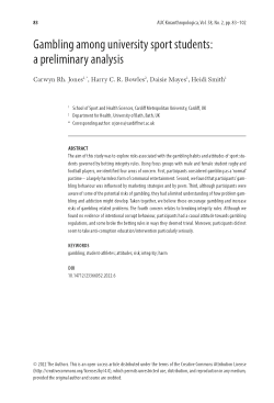 Gambling among university sport students: a preliminary analysis