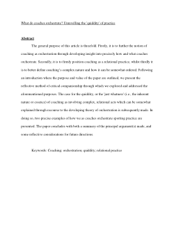 What do coaches orchestrate? Unravelling the ‘quiddity’ of practice