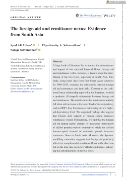 The foreign aid and remittance nexus: Evidence from South Asia