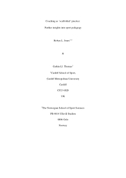 Coaching as ‘scaffolded’ practice: further insights into sport pedagogy