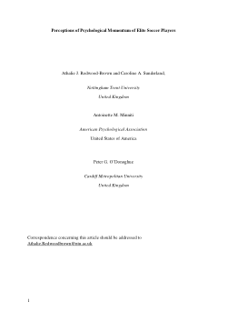 Perceptions of psychological momentum of elite soccer players