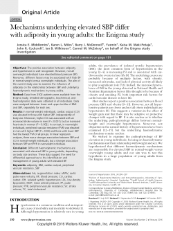 Mechanisms underlying elevated SBP differ with adiposity in young adults the Enigma study
