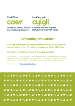 1TeamActive Proposal of Evaluation Packages Jan 2023