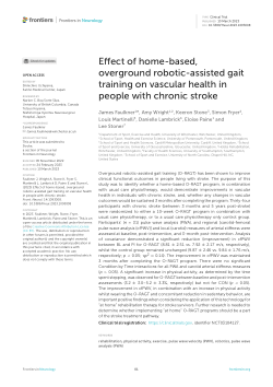 Effect of home-based, overground robotic-assisted gait training on vascular health in people with chronic stroke