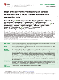 High-intensity interval training in cardiac rehabilitation: a multi-centre randomized controlled trial