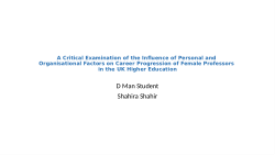 Career Progression for Academic and Non-Academic Females in the Higher Education Sector: Critically Examining Influences of Personal and Organizational Factors in UK Higher Education