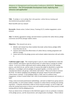 To pledge or not to pledge that is the question: carbon literacy training and international post-graduate students