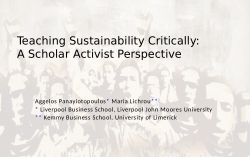 Teaching sustainability critically: a scholar activist perspective
