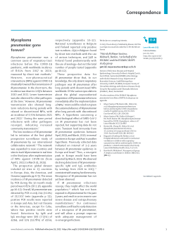 Mycoplasma pneumoniae: gone forever?
