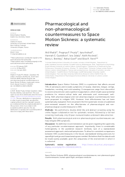 Pharmacological and non-pharmacological countermeasures to Space Motion Sickness: a systematic review