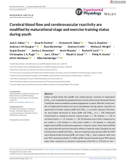Cerebral blood flow and cerebrovascular reactivity are modified by maturational stage and exercise training status during youth