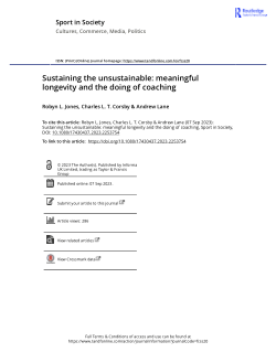 Sustaining the unsustainable: meaningful longevity and the doing of coaching