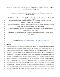 Graphene-based concrete: Synthesis strategies, and reinforcement mechanisms in graphene-based cementitious composites (Part 1)