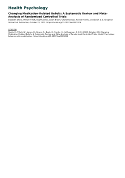 Changing medication-related beliefs: A systematic review and meta-analysis of randomized controlled trials