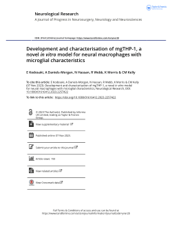 Development and characterisation of mgTHP-1, a novel in vitro model for neural macrophages with microglial characteristics