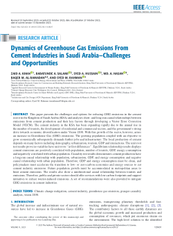 Dynamics of Greenhouse Gas Emissions From Cement Industries in Saudi Arabia—Challenges and Opportunities