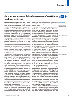 <i>Mycoplasma pneumoniae</i>: delayed re-emergence after COVID-19 pandemic restrictions