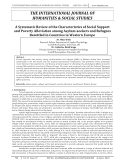 A Systematic Review of the Characteristics of Social Support and Poverty Alleviation among Asylum-seekers and Refugees Resettled in Countries in Western Europe