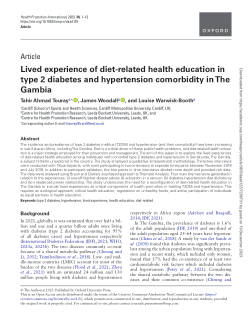 Lived experience of diet-related health education in type 2 diabetes and hypertension comorbidity in The Gambia