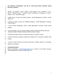 The Influence of Maturation and Sex on Intra-cranial Blood Velocities during Exercise in Children