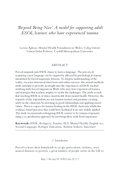 ‘Beyond Being Nice’: A model for supporting adult ESOL learners who have experienced trauma