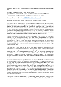 Adventure Sport Tourism in Wales: Assessing the role, impact and development of Welsh language use