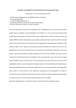 An empiric on geopolitical risk and the tourism-economic growth nexus