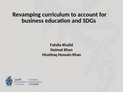 <b>Revamping curriculum to account for business education and SDGs</b>