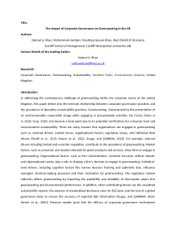 The Impact of Corporate Governance on Greenwashing in the UK