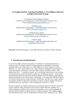 Leveraging Students’ Emotional Intelligence: An intelligent Approach to Higher Education Strategy
