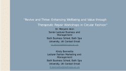 Revive and Thrive: Enhancing Wellbeing and Value through Therapeutic Repair Workshops in Circular Fashion