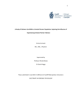 A Study of Violence Use Within a Female Prisoner Population. Exploring the Influence of Experiencing Intimate Partner Violence