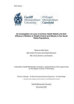 An investigation of Locus of Control, Health Beliefs and Self-Efficacy in relation to weight control and obesity in two South Wales populations
